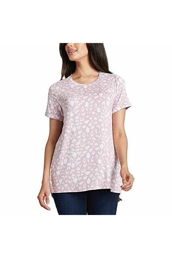 Women's Short Sleeve Blush Leopard Shirt, Small