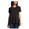 thumbnail image 1 of Ellen Tracy Women's Soft Knit Crew Neck Tunic Top, Black Medium, 1 of 3