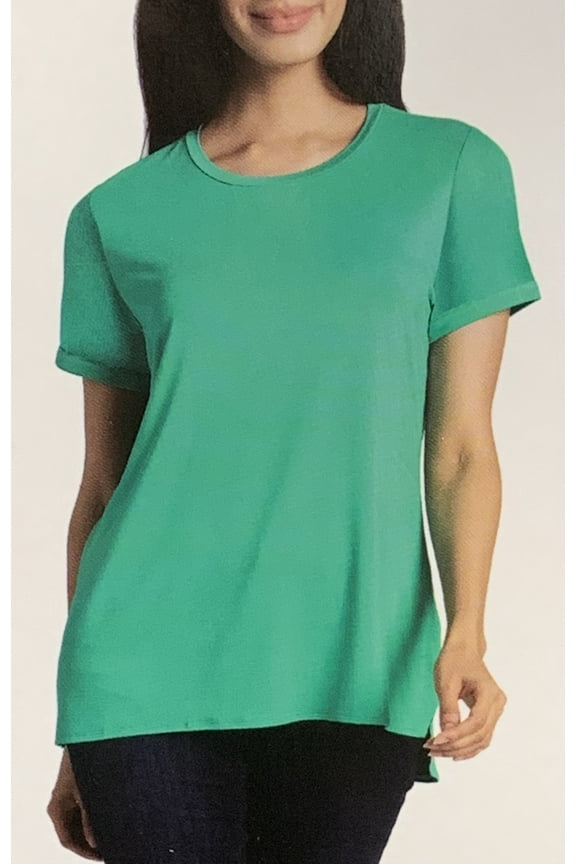 Women's Soft Knit Crew Neck Tunic Top, Emerald XXL