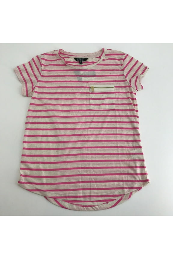 Women's Zipper Detail Top (Striped Pink Oatmeal, Medium)