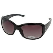Ellen Tracy Womens Black Plastic Rectangle Sunglass, Gradient Lens 521 2
