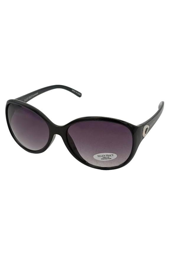 Womens Black Plastic Rectangle Sunglass, Gradient Lens 547. 4