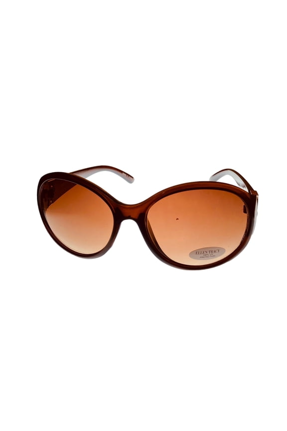 Womens Brown Plastic Rectangle Sunglass, Gradient Lens 538 2