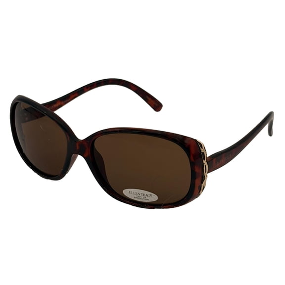 Ellen Tracy Womens Demi Plastic Rectangle Sunglass, Gradient Lens 548. 1