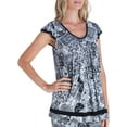 thumbnail image 1 of Ellen Tracy Womens Essentials Paisley Pajama Top X-Large Black/white, 1 of 3