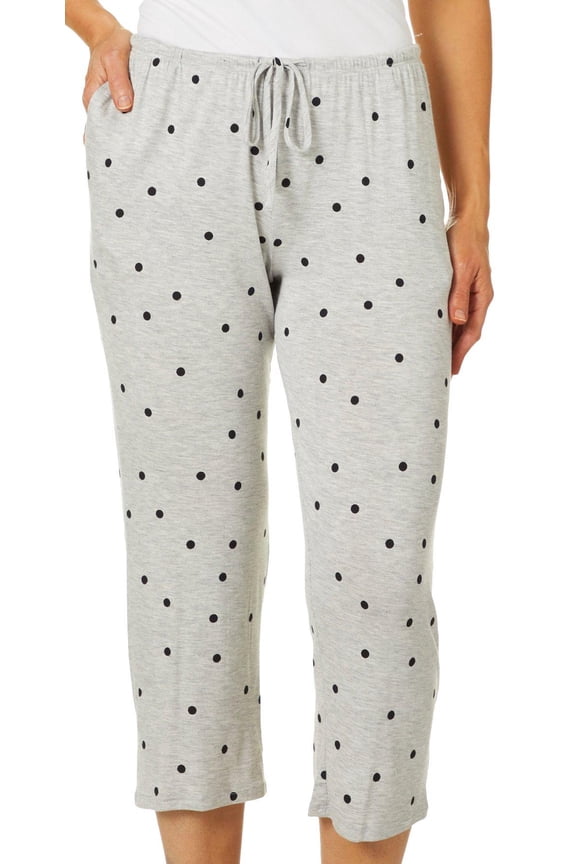Womens Essentials Polka Dot Pajama Capris 33''W X 66''L