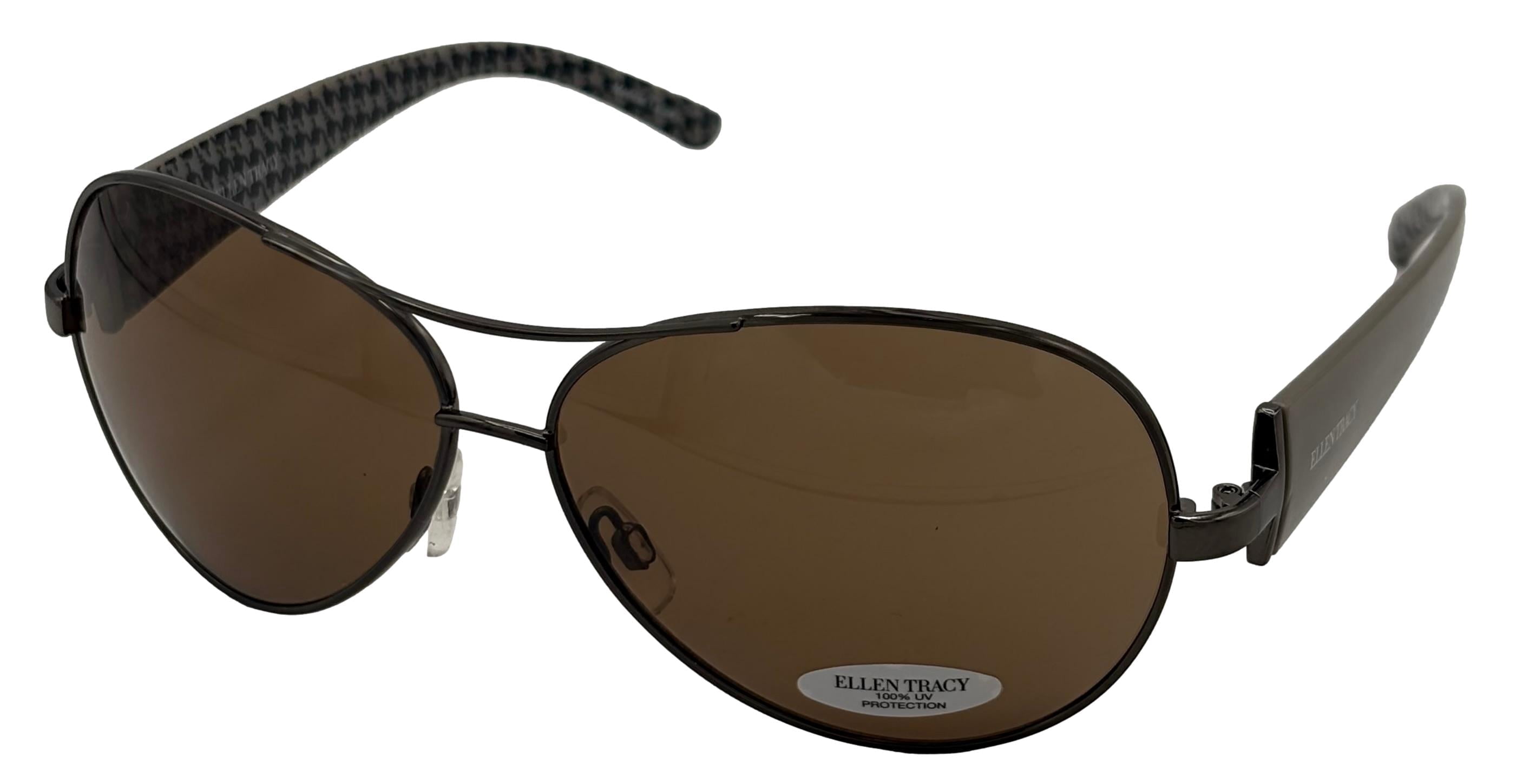 Ellen Tracy Smoke Lens Aviator Sunglasses with Gunmetal Frame Aviator M/L Rx - Gunmetal – Shady Rays® | Polarized Sunglasses main image 2