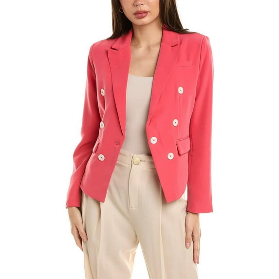 Ellen Tracy Womens Shoulder Pads Cropped One-Button Blazer