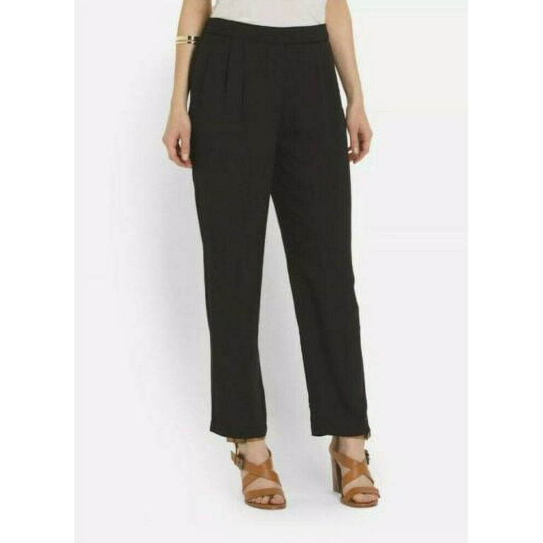 Ellen Tracy Womens Soft Fluid Stretch Crepe Pleated Cropped Pants