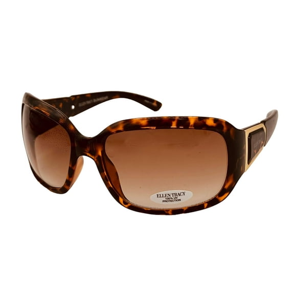 Ellen Tracy Womens Sunglass ET 517 2 Plastic Rectangle Tortoise Gold