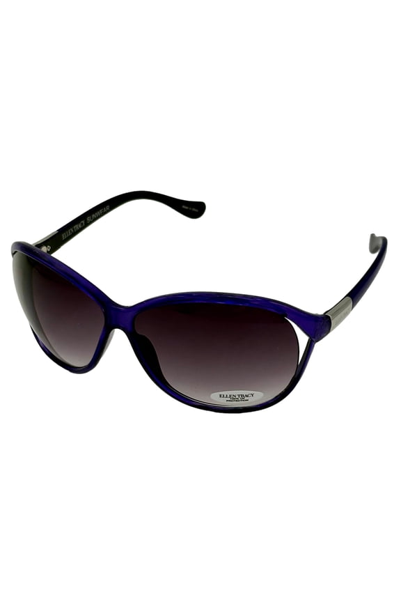 Women's Plastic Rectangle Purple Smoke Sunglasses