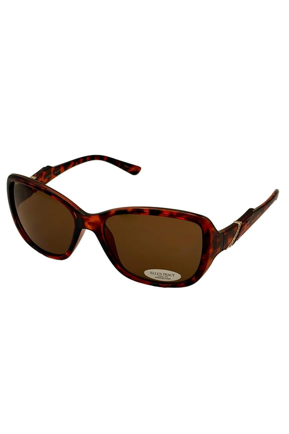 Womens Sunglass ET 551 1 Demi Plastic Rectangle Brown