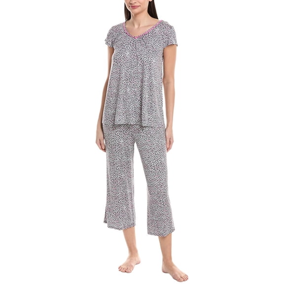 Ellen Tracy womens 2pc Cap Sleeve Top & Pant Set, XL, Gray
