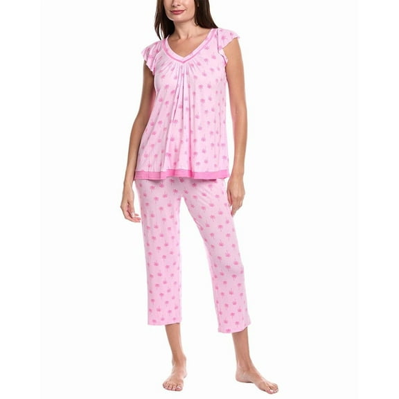 Ellen Tracy womens  2pc Pant & Top Pajama Set, l, Pink