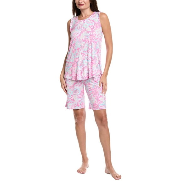Ellen Tracy womens  2pc Short & Top Pajama Set, m, Pink