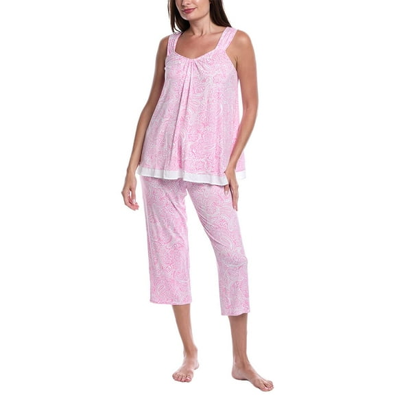 Ellen Tracy womens 2pc Tank & Ankle Pant Set, s, Pink