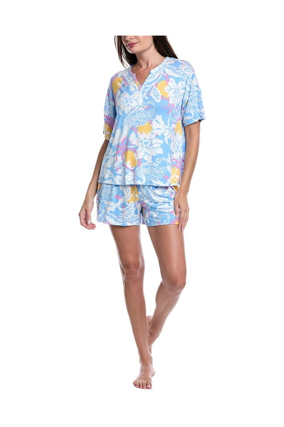 womens 2pc Top & Short Set, m, Blue