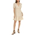 thumbnail image 1 of Ellen Tracy womens  Linen-Blend Mini Dress, L, Beige, 1 of 3