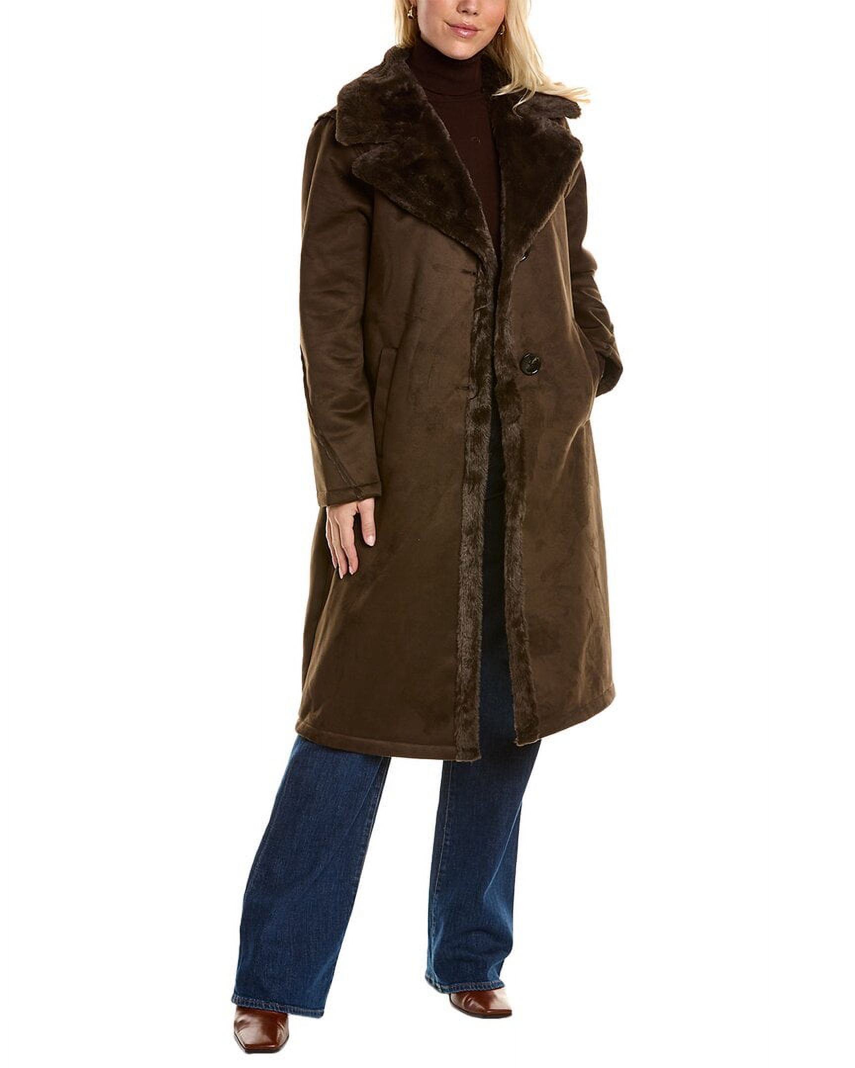 Ellen Tracy womens Lux Coat L Brown Walmart