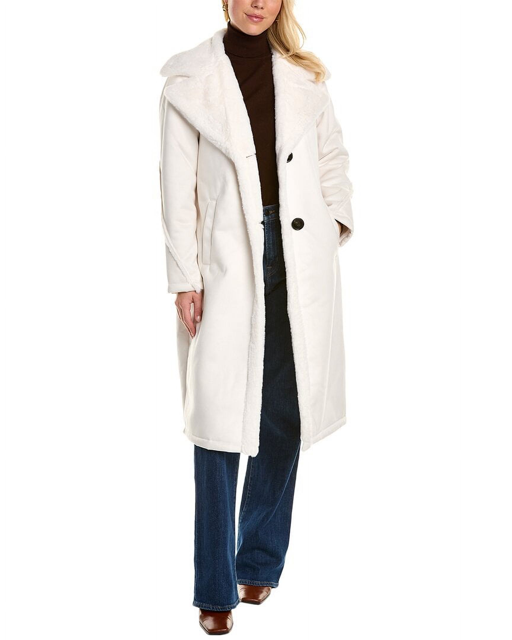 Ellen Tracy womens Lux Coat S White Walmart