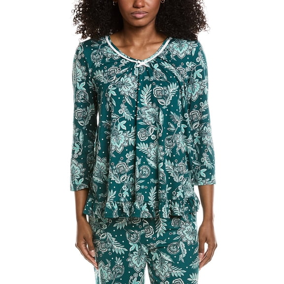 Ellen Tracy womens Pajama Top, s, Green