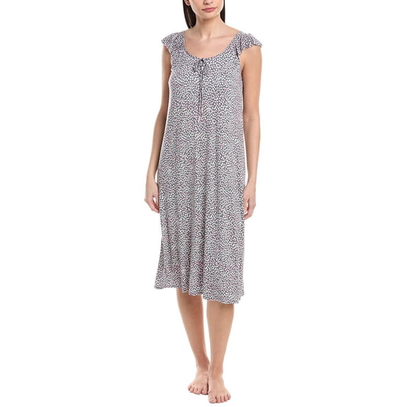 Ellen Tracy womens Ruffle Sleeve Midi Gown, s, Gray