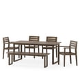 thumbnail image 1 of Ellendale Acacia Wood Outdoor 6 Piece Dining Set with Bench, Gray, 1 of 13