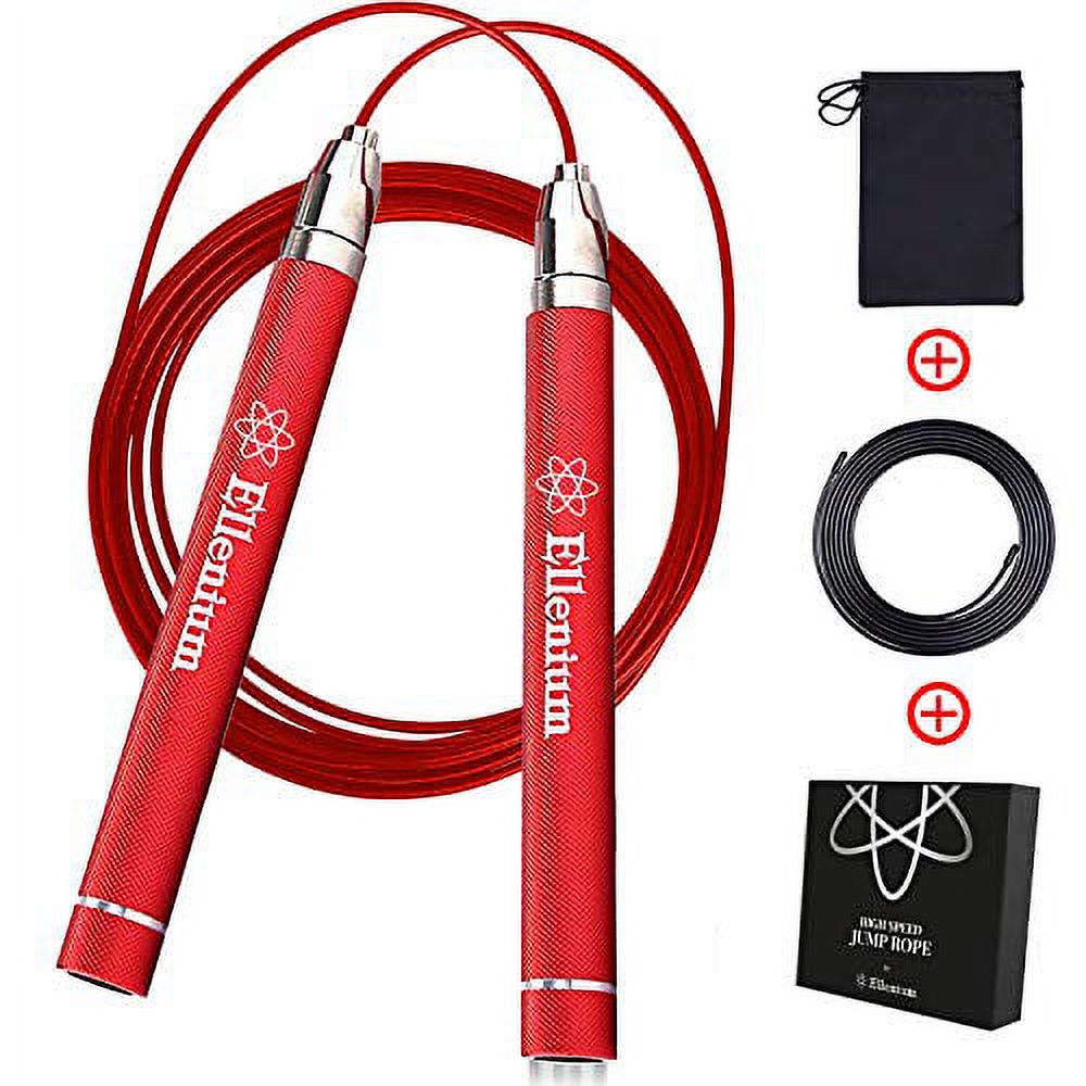 Ellenium Speed Jump Rope - with Self-locking Adjustable Design, Fast & Smooth Bearings, Anti-slip Handles | Great for Boxing, MMA, Double Unders, Crossfit, and Fitness Workouts - image 1 of 7