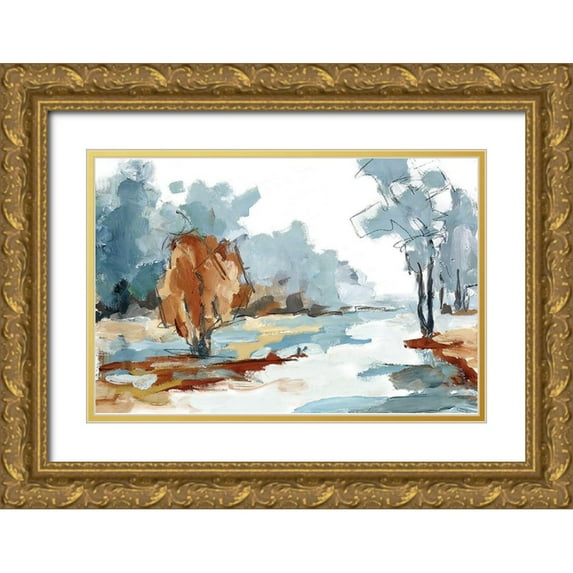 Ellens, Jacqueline 14x11 Gold Ornate Wood Framed with Double Matting Museum Art Print Titled - Backroads VI