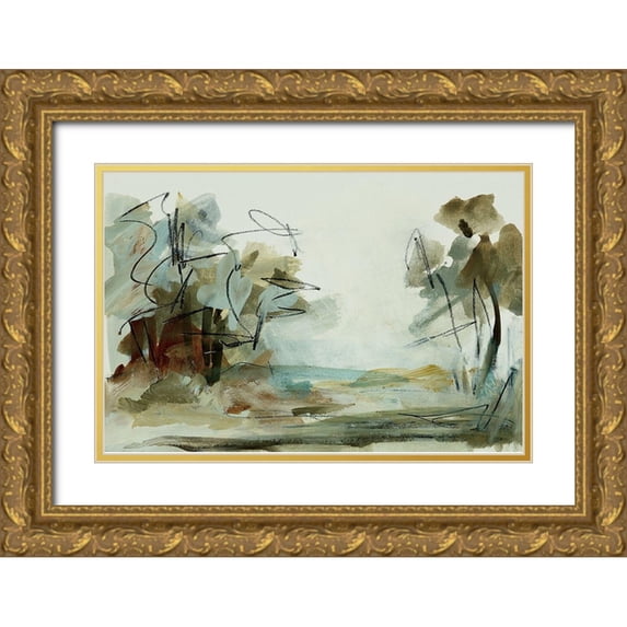 Ellens, Jacqueline 18x13 Gold Ornate Wood Framed with Double Matting Museum Art Print Titled - Backroads I