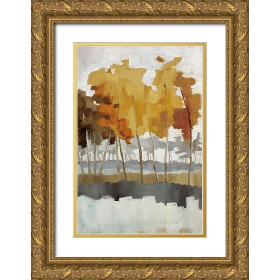 Ellens, Jacqueline 23x32 Gold Ornate Wood Framed with Double Matting Museum Art Print Titled - Wetlands III