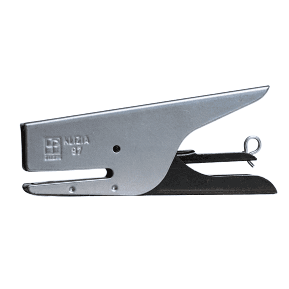 Ellepi Klizia 97 Stapler with Staples: Black Handle (Matte Silver)