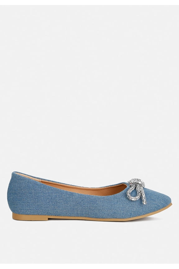 Ellerby Embellished Bow Detail Ballet Flats