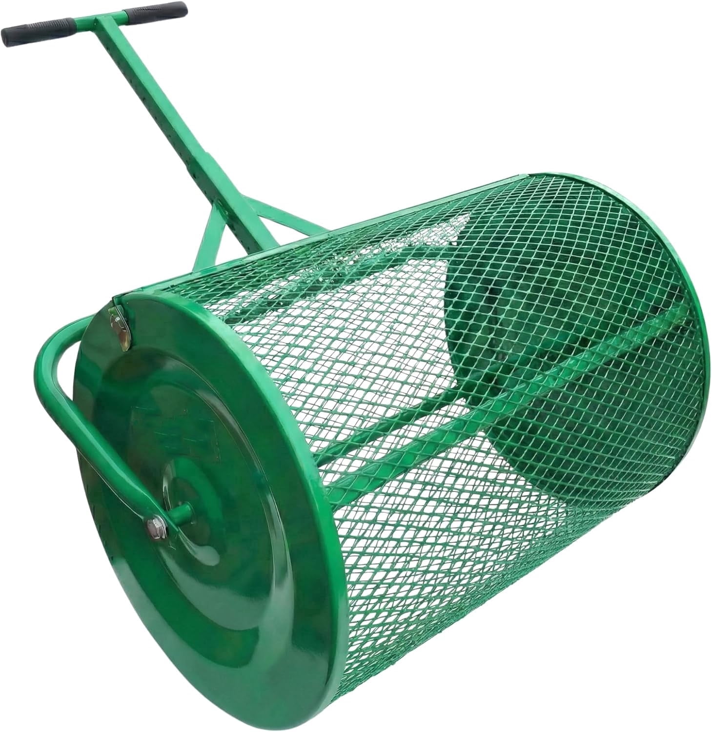 Elleree 24 inch Lawn & Garden Spreader,Pull Tow-Behind Peat Moss Seed and Compost Drop Spreader for Top Soil, Sand, Manure, Mulch, Top Dressing