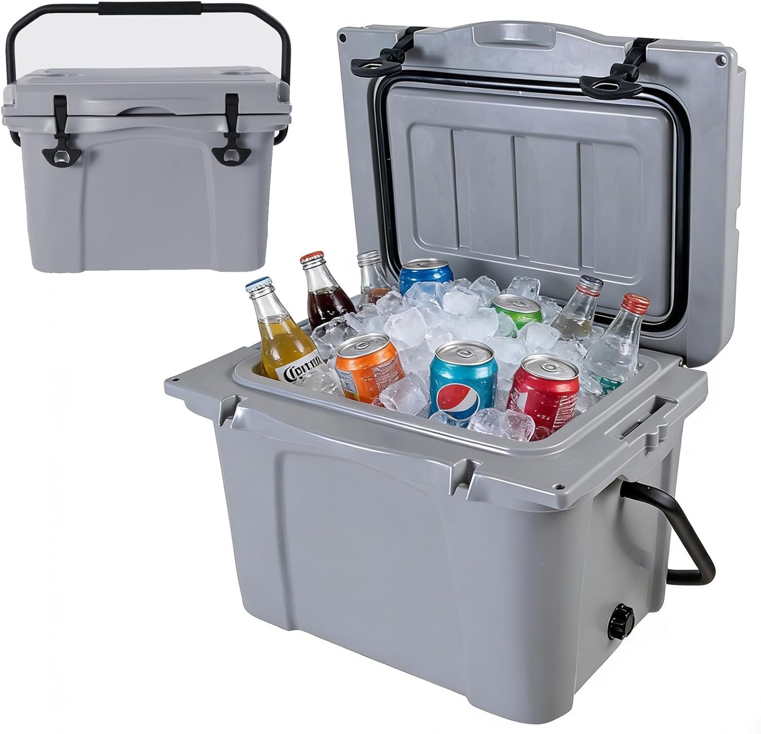 Elleree 25 Quart Hard Cooler, Portable Ice Chest with Bottle Opener ...