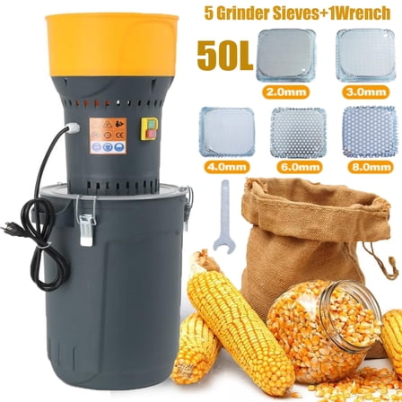 Elleree 50L Electric Mill,1300W Feed Grain Grinder for Grinding Corn Wheat Spice Coffee Beans