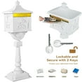 thumbnail image 1 of Elleree Cast Aluminum Mailboxes for Homes with Post & Lockable Security Baffle Door,White Retro Mail Box Postal Box Outside, 1 of 11