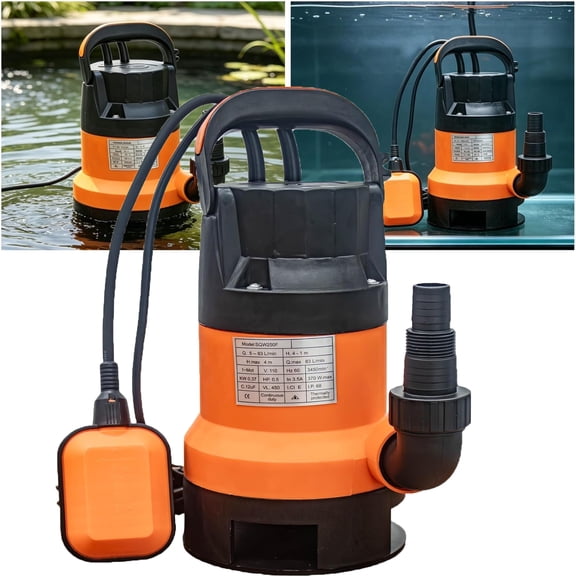 Elleree Submersible Pool Drain Utility Pump with Auto Float Switch,Basement Sump Pump for Garden Pond ,Swimming Pool Dirty Water Draining