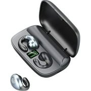 Wireless Earbuds with Earhooks Mini Bone Conduction Headphones Waterproof Bluetooth Open Ear Earbuds Cycling Earpiece Noise Canceling Headset Sports Bluetooth 5.0 Earphones Headset for Cycling Driving