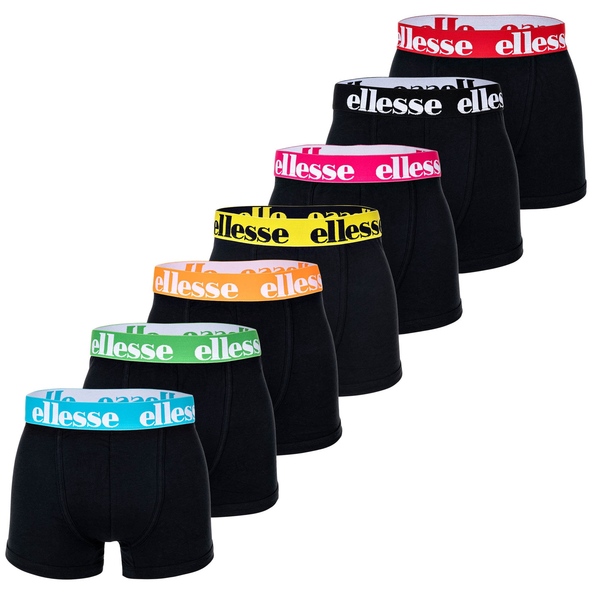 Ellesse 7ER Packyema LOGO Stretch Trunks, Men's, Size: XXL, Schwarz weiß