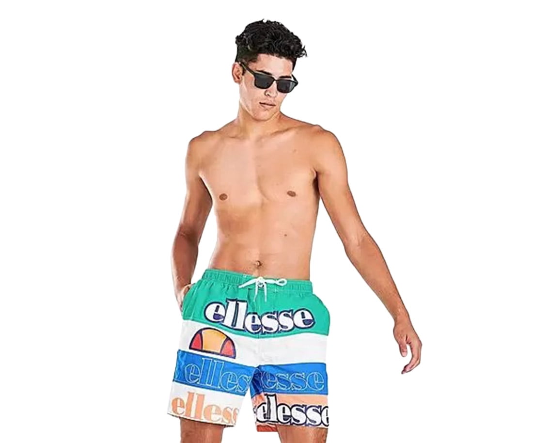 Ellesse Motion Swim Mens Swimwear Size M, Color: Teal/White/Blue