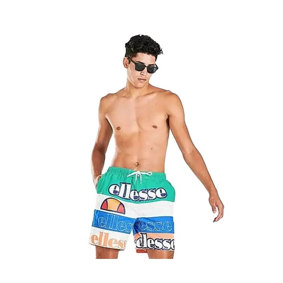 Ellesse Motion Swim Mens Swimwear Size M, Color: Teal/White/Blue