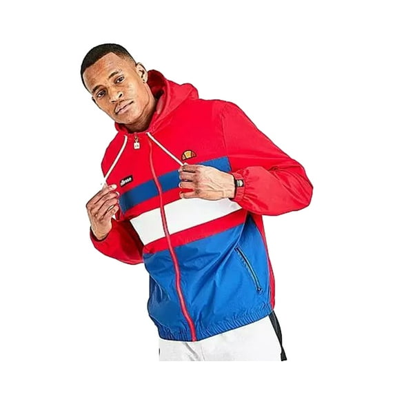 Ellesse Nucci Full-Zip Windbreaker Mens Active Shirts & Tees Size M, Color: Red/White