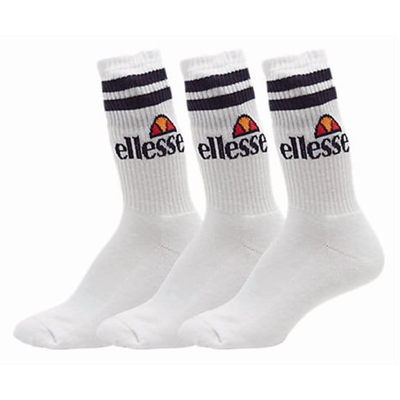 Ellesse Pullo 3 Pairs Crew  Mens Socks Size 5-9, Color: White/Black