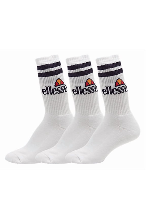 Pullo 3 Pairs Crew Mens Socks Size 5-9, Color: White/Black