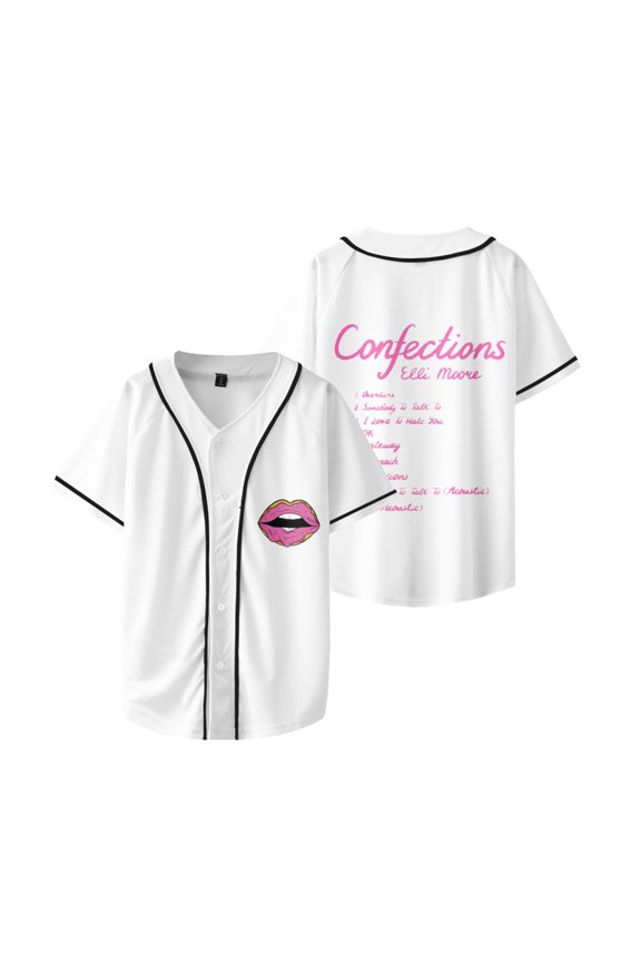 Elli Moore Jersey Button Down Shirts Short Sleeve Hip Hop Sports Uniforms