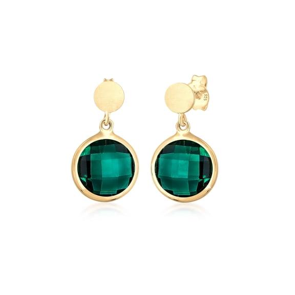 Elli by Julie & Grace 18K Gold Plated Round Quartz Gemstone Earrings