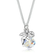 Elli by Julie & Grace Angel Pendant with Crystal ball Necklace 925 Silver