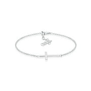 Elli by Julie & Grace Cross Bracelet 925 Silver, 6.30 -7.48 Inches For Women