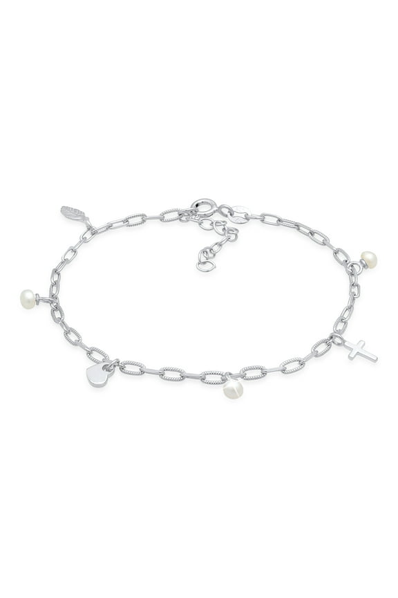 Elli by Julie & Grace Cross Heart Feather Pearl Bracelet For Women from 6.30 Inches
